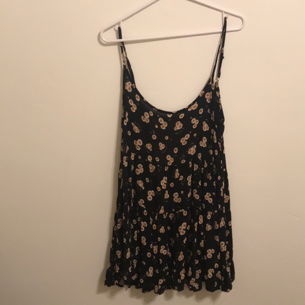 Black and Tan floral mini dress